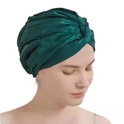 Custom Logo Silk Sleep Bonnets Single Layer Women Silk Turban Bonnet